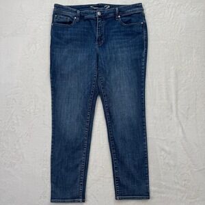 Seven7 Jeans Womens 18 Blue Straight Leg Pleasant Dark Wash Stretch Denim